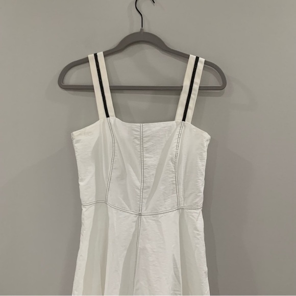 Brunello Cucinelli Dress Sleeveless Ribbon Trimmed Poplin Cotton in White - Picture 5 of 13